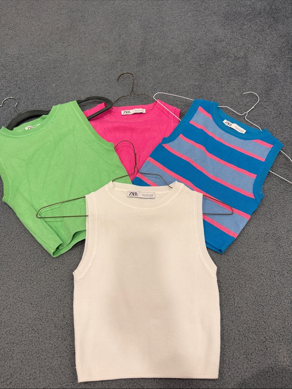 ZARA Kids Cream Ribbed Tank Top - Sleeveless Knit
